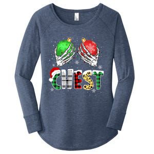 Chest Nuts Matching Chestnuts Funny Christmas Couples Women's Perfect Tri Tunic Long Sleeve Shirt