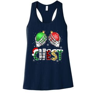 Chest Nuts Matching Chestnuts Funny Christmas Couples Women's Racerback Tank