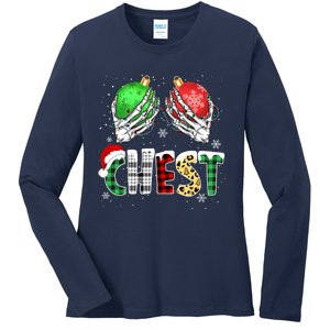 Chest Nuts Matching Chestnuts Funny Christmas Couples Ladies Long Sleeve Shirt