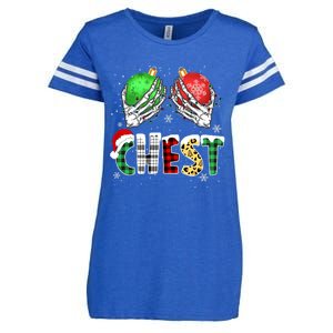 Chest Nuts Matching Chestnuts Funny Christmas Couples Enza Ladies Jersey Football T-Shirt