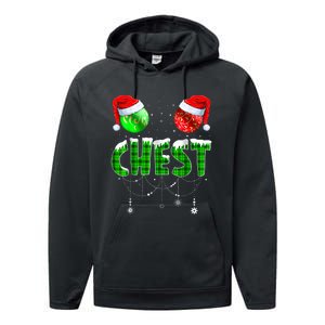 Chest Nuts Matching Chestnuts Funny Christmas Couples Chest Performance Fleece Hoodie