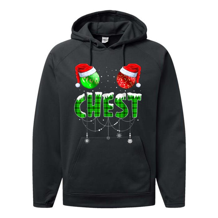 Chest Nuts Matching Chestnuts Funny Christmas Couples Chest Performance Fleece Hoodie