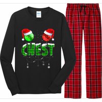 Chest Nuts Matching Chestnuts Funny Christmas Couples Chest Long Sleeve Pajama Set