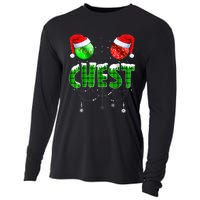 Chest Nuts Matching Chestnuts Funny Christmas Couples Chest Cooling Performance Long Sleeve Crew