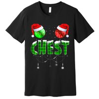 Chest Nuts Matching Chestnuts Funny Christmas Couples Chest Premium T-Shirt