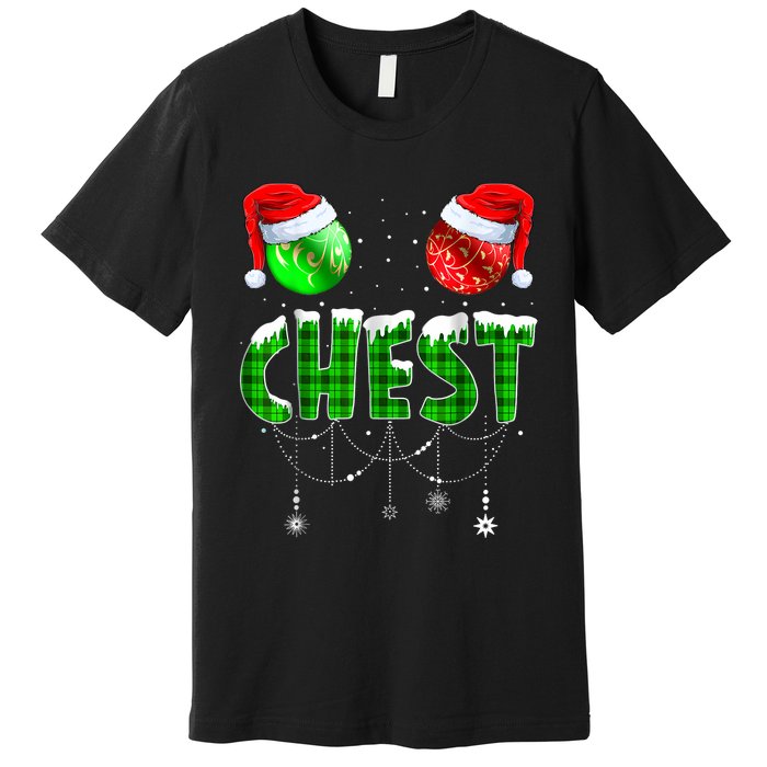 Chest Nuts Matching Chestnuts Funny Christmas Couples Chest Premium T-Shirt