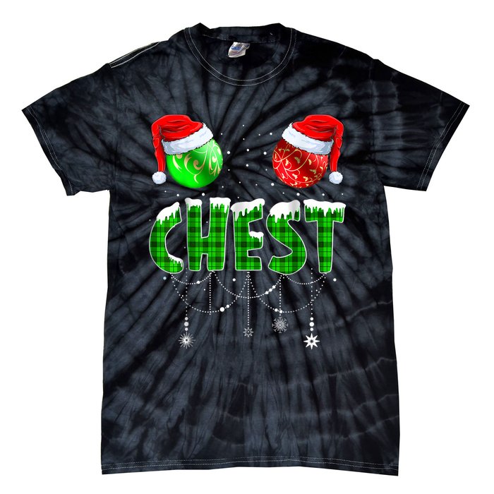 Chest Nuts Matching Chestnuts Funny Christmas Couples Chest Tie-Dye T-Shirt