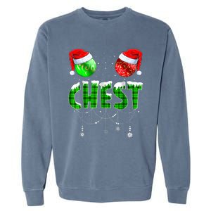 Chest Nuts Matching Chestnuts Funny Christmas Couples Chest Garment-Dyed Sweatshirt