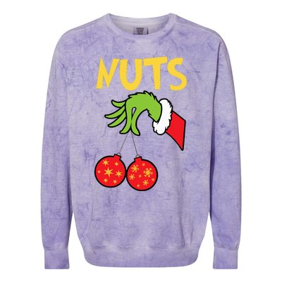 Chest Nuts Matching Chestnuts Funny Christmas Couples Nuts Colorblast Crewneck Sweatshirt