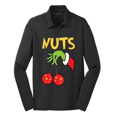 Chest Nuts Matching Chestnuts Funny Christmas Couples Nuts Silk Touch Performance Long Sleeve Polo