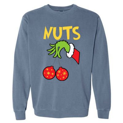 Chest Nuts Matching Chestnuts Funny Christmas Couples Nuts Garment-Dyed Sweatshirt