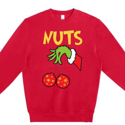 Chest Nuts Matching Chestnuts Funny Christmas Couples Nuts Premium Crewneck Sweatshirt