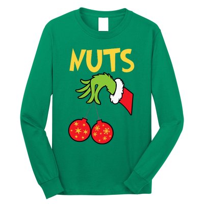 Chest Nuts Matching Chestnuts Funny Christmas Couples Nuts Long Sleeve Shirt