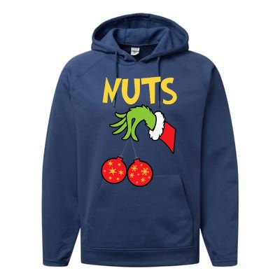 Chest Nuts Matching Chestnuts Funny Christmas Couples Nuts Performance Fleece Hoodie