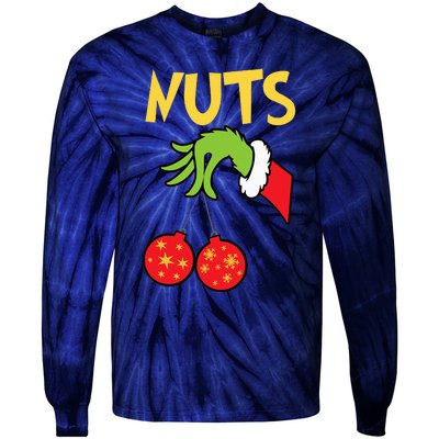 Chest Nuts Matching Chestnuts Funny Christmas Couples Nuts Tie-Dye Long Sleeve Shirt