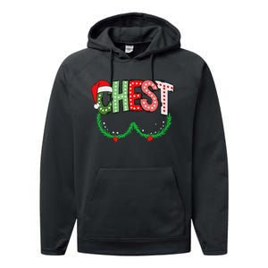 Chest Nuts Matching Chestnuts Funny Christmas Couples Chest Performance Fleece Hoodie