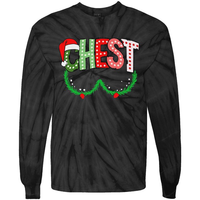 Chest Nuts Matching Chestnuts Funny Christmas Couples Chest Tie-Dye Long Sleeve Shirt