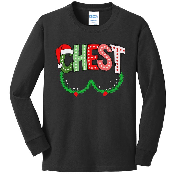 Chest Nuts Matching Chestnuts Funny Christmas Couples Chest Kids Long Sleeve Shirt