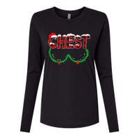 Chest Nuts Matching Chestnuts Funny Christmas Couples Chest Womens Cotton Relaxed Long Sleeve T-Shirt