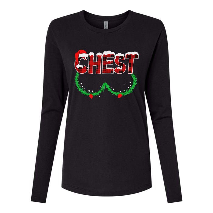 Chest Nuts Matching Chestnuts Funny Christmas Couples Chest Womens Cotton Relaxed Long Sleeve T-Shirt