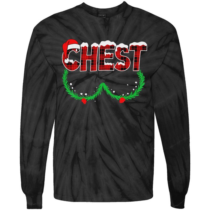 Chest Nuts Matching Chestnuts Funny Christmas Couples Chest Tie-Dye Long Sleeve Shirt