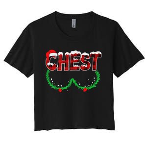 Chest Nuts Matching Chestnuts Funny Christmas Couples Chest Women's Crop Top Tee