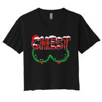 Chest Nuts Matching Chestnuts Funny Christmas Couples Chest Women's Crop Top Tee