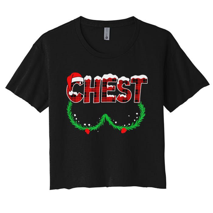 Chest Nuts Matching Chestnuts Funny Christmas Couples Chest Women's Crop Top Tee