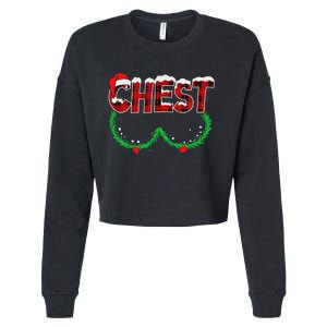 Chest Nuts Matching Chestnuts Funny Christmas Couples Chest Cropped Pullover Crew