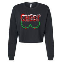 Chest Nuts Matching Chestnuts Funny Christmas Couples Chest Cropped Pullover Crew