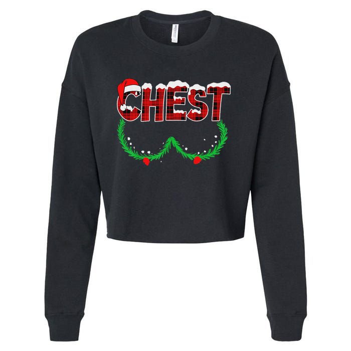 Chest Nuts Matching Chestnuts Funny Christmas Couples Chest Cropped Pullover Crew