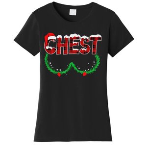 Chest Nuts Matching Chestnuts Funny Christmas Couples Chest Women's T-Shirt