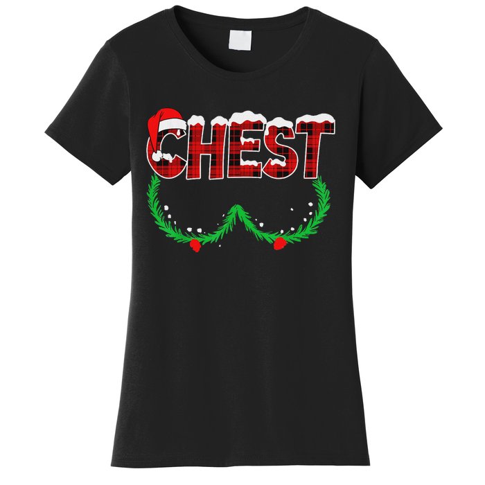 Chest Nuts Matching Chestnuts Funny Christmas Couples Chest Women's T-Shirt