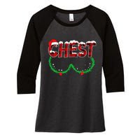 Chest Nuts Matching Chestnuts Funny Christmas Couples Chest Women's Tri-Blend 3/4-Sleeve Raglan Shirt