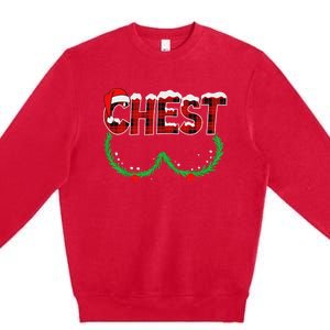 Chest Nuts Matching Chestnuts Funny Christmas Couples Chest Premium Crewneck Sweatshirt