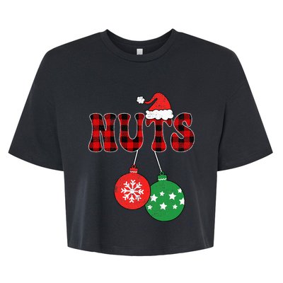 Chest Nuts Matching Chestnuts Xmas Couples Bella+Canvas Jersey Crop Tee