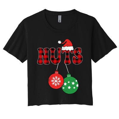 Chest Nuts Matching Chestnuts Xmas Couples Women's Crop Top Tee