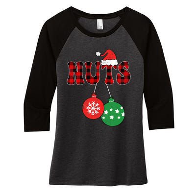 Chest Nuts Matching Chestnuts Xmas Couples Women's Tri-Blend 3/4-Sleeve Raglan Shirt