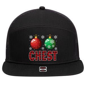 Chest Nuts Matching Chestnuts Funny Christmas Couples Chest 7 Panel Mesh Trucker Snapback Hat