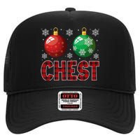 Chest Nuts Matching Chestnuts Funny Christmas Couples Chest High Crown Mesh Back Trucker Hat