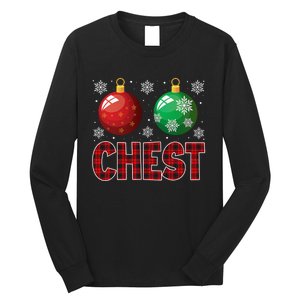 Chest Nuts Matching Chestnuts Funny Christmas Couples Chest Long Sleeve Shirt