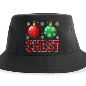 Chest Nuts Matching Chestnuts Funny Christmas Couples Chest Sustainable Bucket Hat