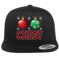 Chest Nuts Matching Chestnuts Funny Christmas Couples Chest Flat Bill Trucker Hat