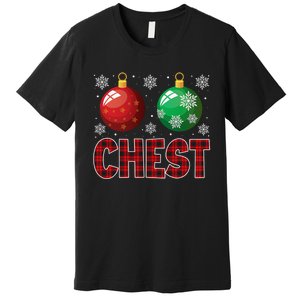 Chest Nuts Matching Chestnuts Funny Christmas Couples Chest Premium T-Shirt