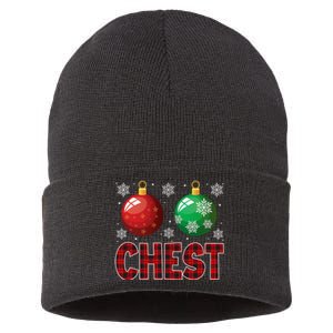 Chest Nuts Matching Chestnuts Funny Christmas Couples Chest Sustainable Knit Beanie