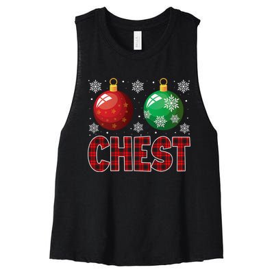 Chest Nuts Matching Chestnuts Funny Christmas Couples Chest Women's Racerback Cropped Tank