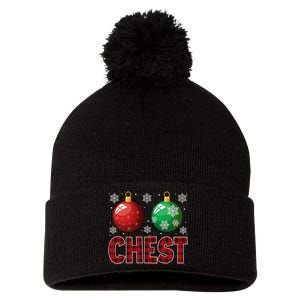 Chest Nuts Matching Chestnuts Funny Christmas Couples Chest Pom Pom 12in Knit Beanie