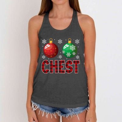 Chest Nuts Matching Chestnuts Funny Christmas Couples Chest Women's Knotted Racerback Tank