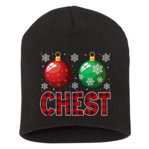 Chest Nuts Matching Chestnuts Funny Christmas Couples Chest Short Acrylic Beanie