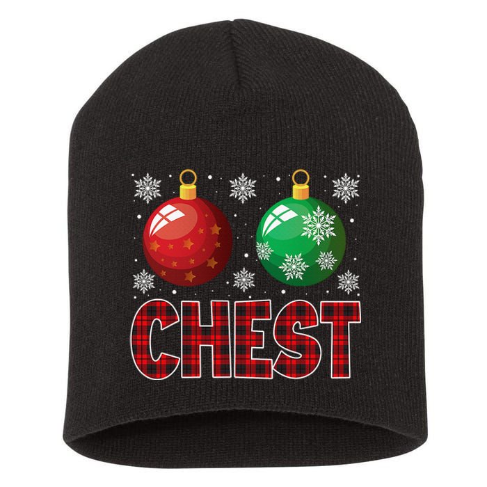 Chest Nuts Matching Chestnuts Funny Christmas Couples Chest Short Acrylic Beanie